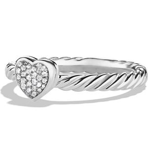 David Yurman Heart Ring with Diamond - Size 5
